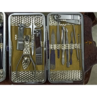 Bộ bấm cắt móng tay 12 chi tiết vàng cao cấp / bộ cắt móng tay 12 món vàng thép không gỉ