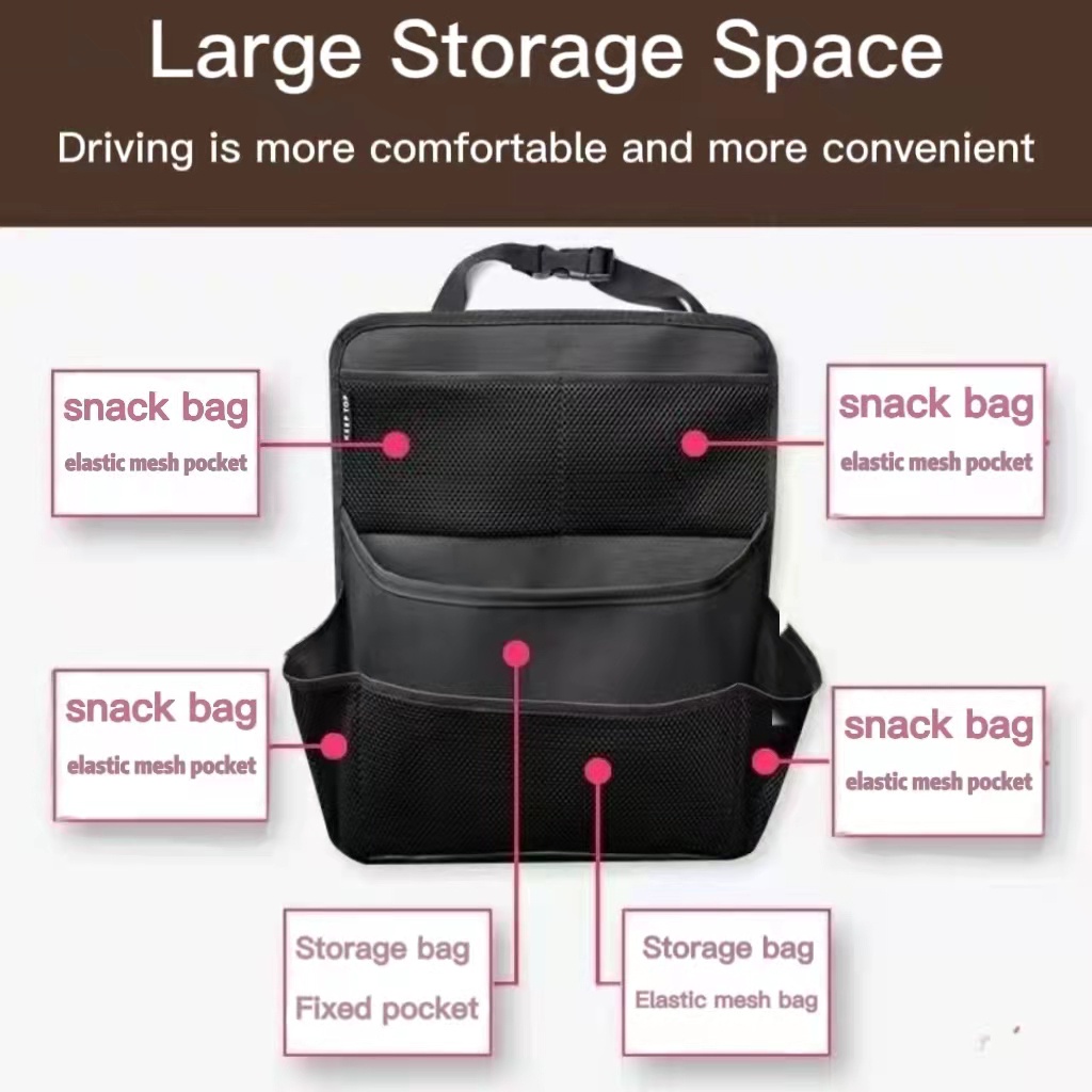 Túi Lưới Đựng Đồ Bằng Da Dày Dặn Treo Sau Ghế Xe Hơi