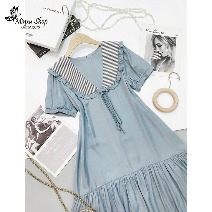 Váy dáng xuông đuôi cá thiết kế tiểu thư sang chảnh, đầm dự tiệc, đi chơi, đi học nữ tính, nhẹ nhàng Minxu shop VAY05