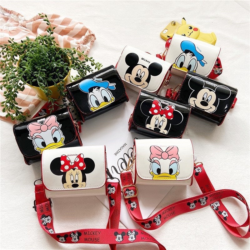 Túi đeo chéo cho bé gái hoạ tiết chuột Micky, vịt Donal xinh xắn dễ thương Xu Xu Kids