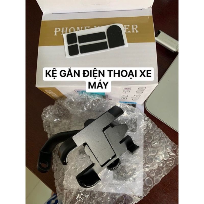 Kẹp điện thoại xe máy chống rung chống giật chất liệu kim loại không gỉ