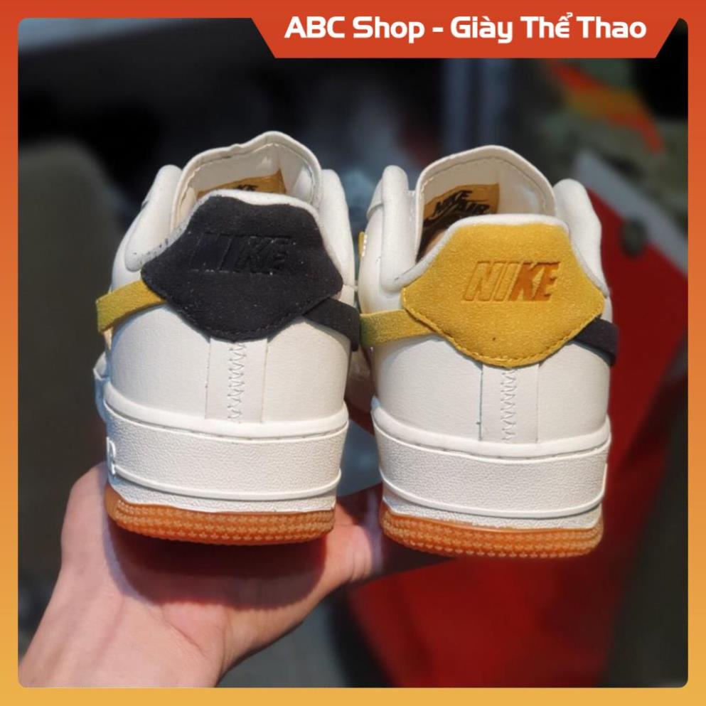 [FreeShip+ Hàng Xịn] Giày Thể Thao AF1 Gót Đen Vàng, Giày Sneaker Air one Fore vàng đen kem trắng thấp