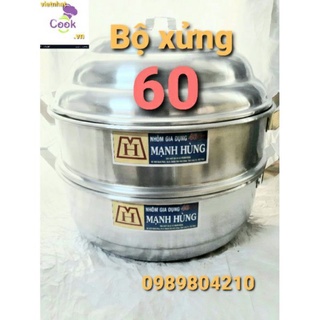 Xửng hấp nhôm Mạnh Hùng size 60 Hấp bánh bao/ hấp hải sản & thực phẩm,Nồi hấp bánh size 60