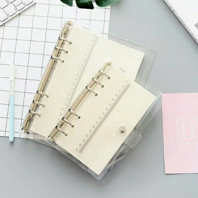 Bìa còng nhựa DẺO trong suốt A5 A6 - Bullet journal planner