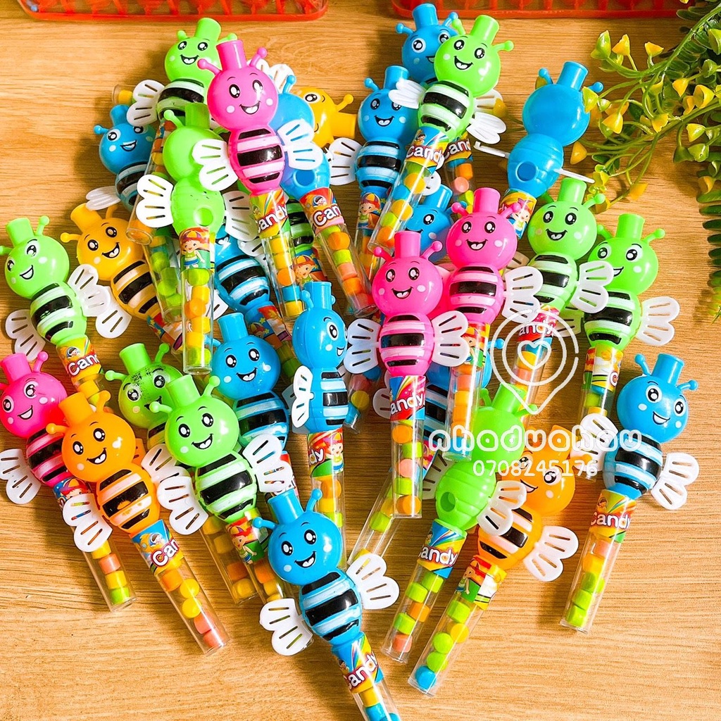 Combo 3 cây kẹo đồ chơi hình chong chóng có còi sắc màu hàng cty VN chất lượng cao