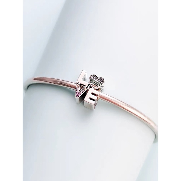 charm pan Love đính đá nhiều màu bạc s925 cao cấp