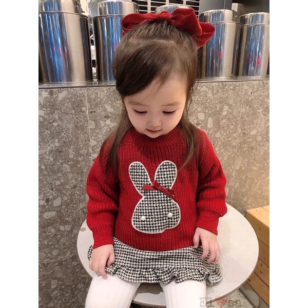 Set thỏ và chân váy kẻ dạ 🥳🥳