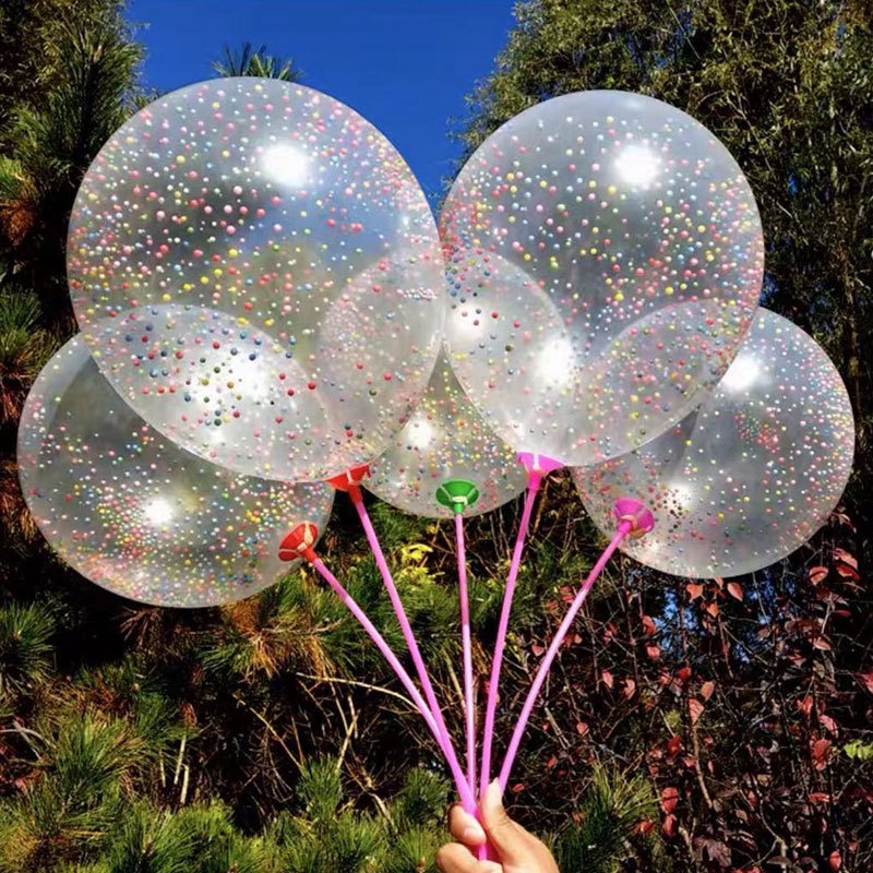 12 inch đầy màu sắc lá vàng Sequins Bóng bay cao su trong suốt Sắp xếp đám cưới Trang trí tiệc sinh nhật