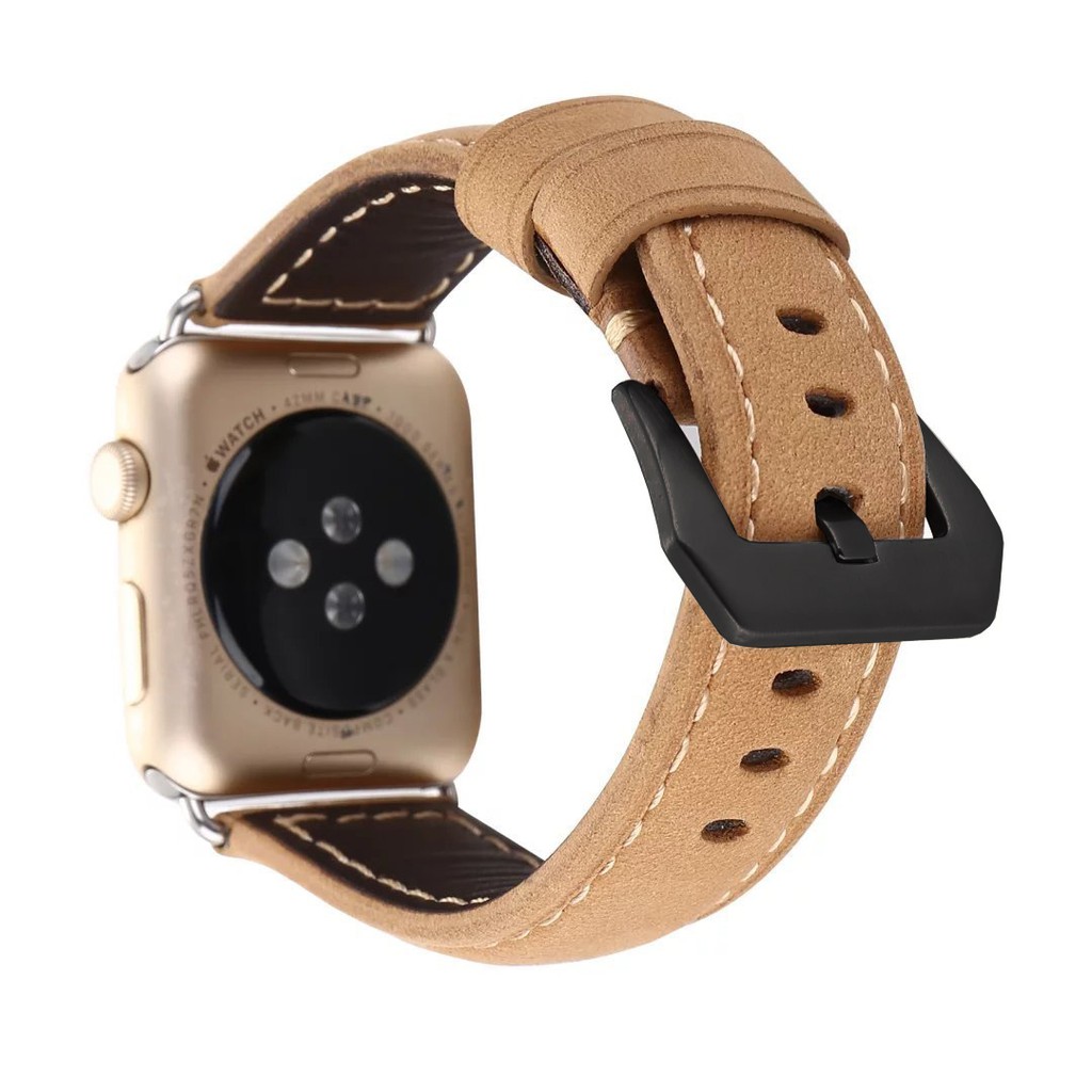 Dây đeo bằng da giả phong cách cổ điển cho đồng hồ thông minh Apple Watch Series 6 SE 5 4 3 2 1 38mm 42mm 40mm 44mm