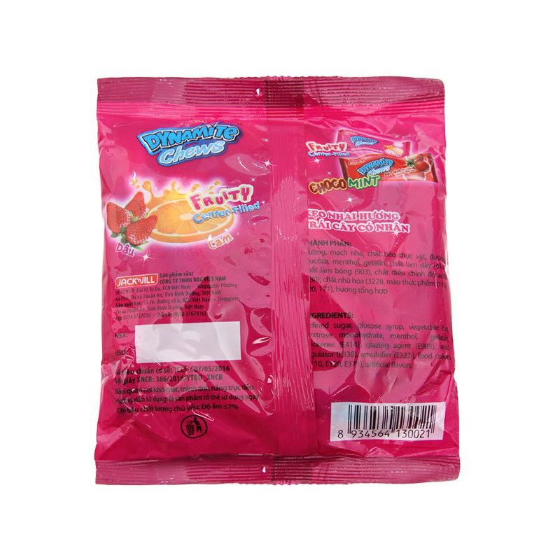 Kẹo Nhai 3 Viên DYNAMITE Chew Socola/Trái cây
