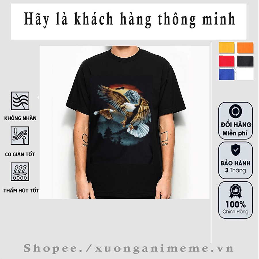 Áo thun nam in hình đại bàng 3d thái lan - bigsize Y988