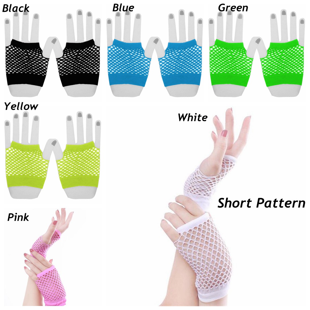 Găng tay lưới hở ngón màu xanh dương/đen thời trang