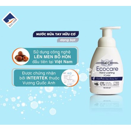 Nước Rửa Tay Bồ Hòn Hữu Cơ ECOCARE 250g - Sạch khuẩn, chăm sóc da tay, tinh dầu khử mùi