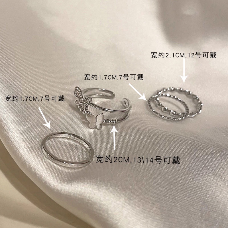 Nhẫn Thời Trang Hình Bướm Có Thể Điều Chỉnh Phong Cách Hàn Quốc Dành Cho Nữ