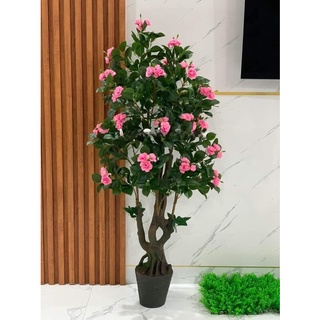 Cây hoa hồng trà giả 1m6 , cây giả trang trí nhà cửa