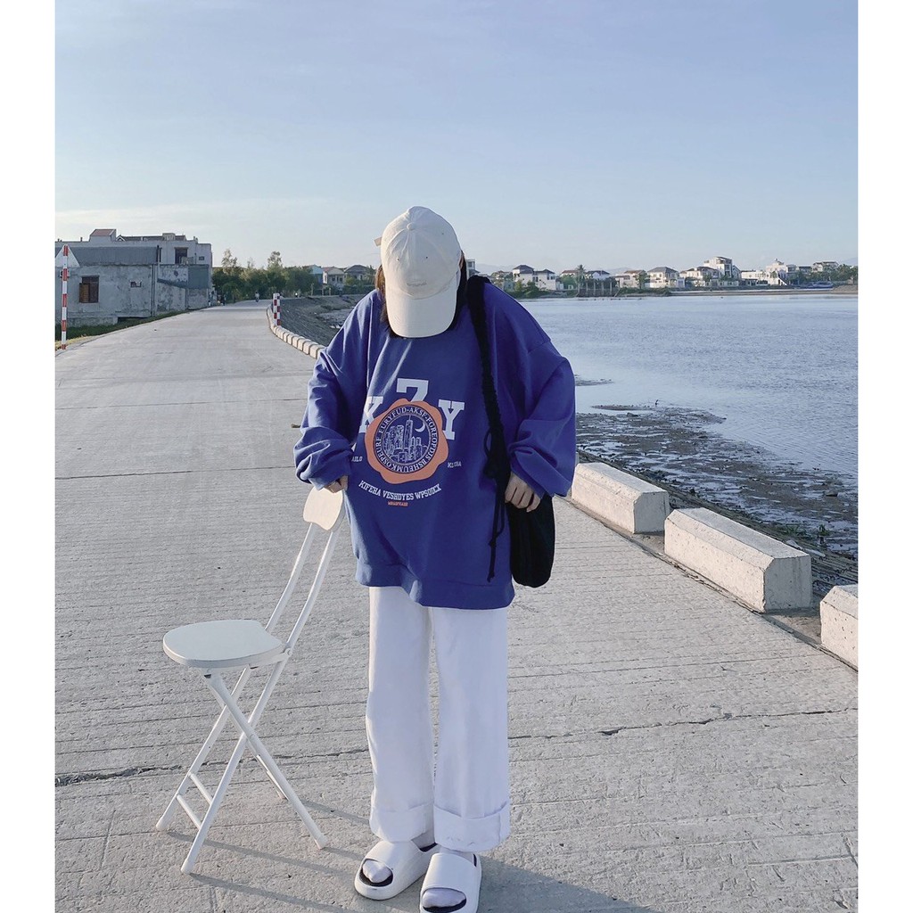 Áo Sweater Nữ - Nỉ form rộng KY7 tay bồng, Thun dài tay in hình hottrend dáng Ulzzang | BigBuy360 - bigbuy360.vn