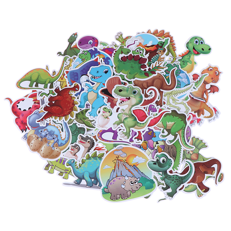 50 Miếng Dán Trang Trí Hình Khủng Long Hoạt Hình