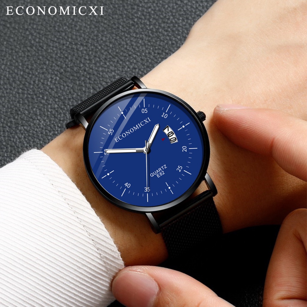 Đồng hồ nam cao cấp ECONOMICXI dây thép mảnh, chạy lịch ngày, mặt kính cường lực cao cấp đang HOT TREND năm nay | BigBuy360 - bigbuy360.vn