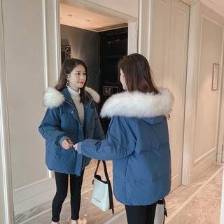 PH002 Áo phao nữ dáng lỡ, mũ lông phong cách HQ