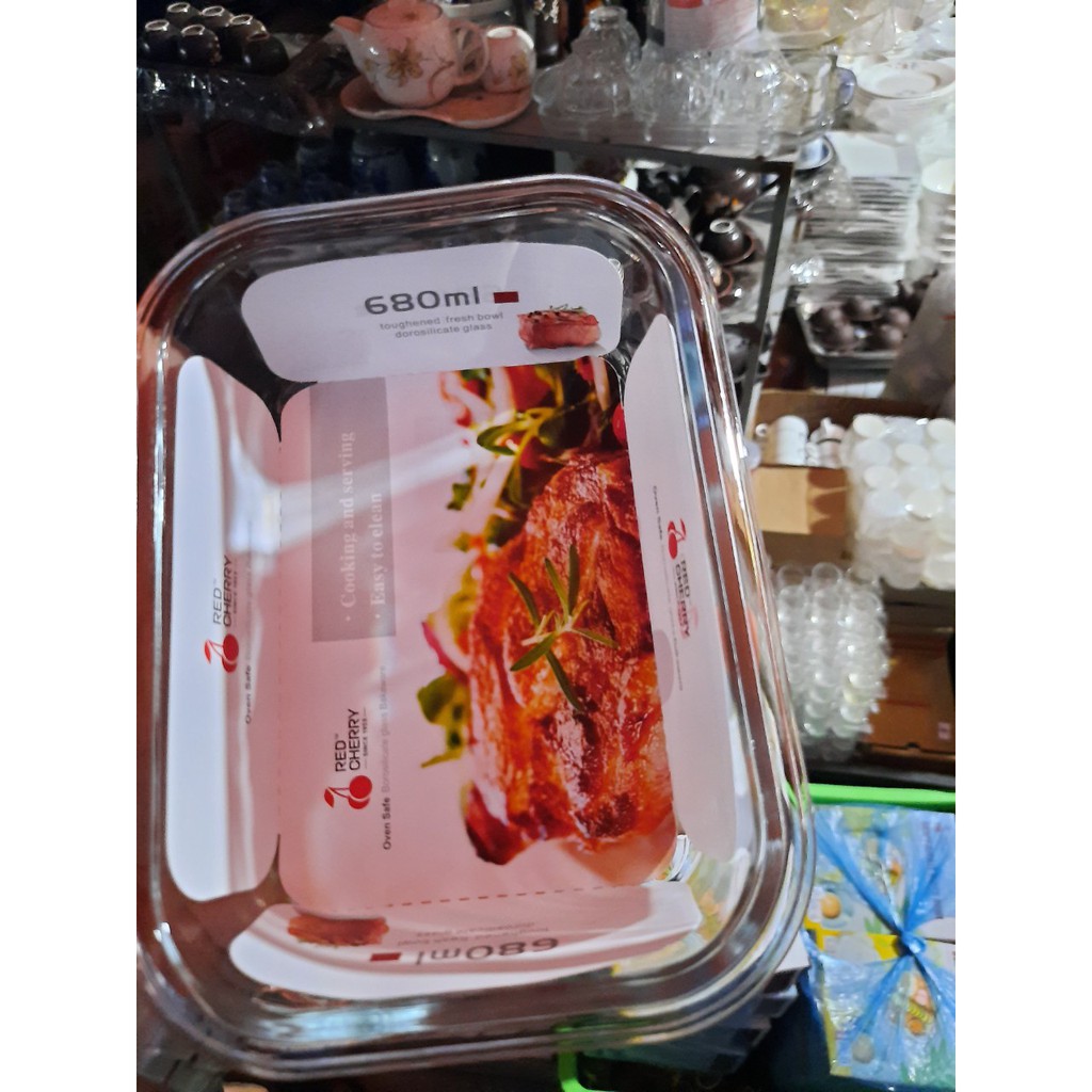 1 cái hộp thủy tinh đựng thực phẩm, thức ăn borosilicate glass bowl 680 ml