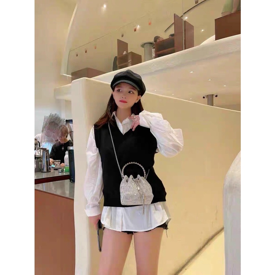 Túi rút Đá Cầm Tay Đeo Chéo Đeo Vai Sáng Lấp Lánh Hottrent Hàng Loại 1 có Hộp