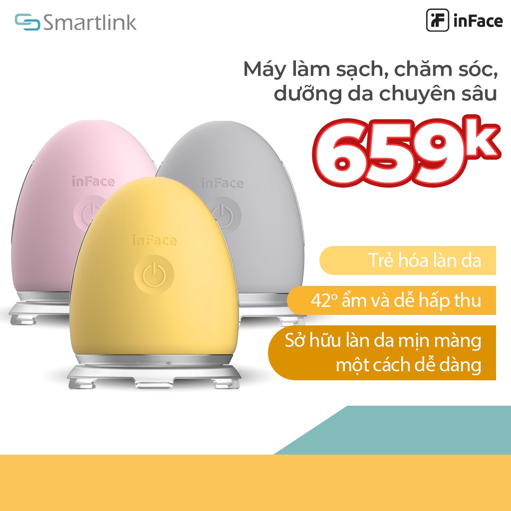 Máy làm sạch, dưỡng da chuyên sâu inFace Ion Facial Device (CF-03D) Hàng Chính Hãng SmartLink Bảo Hành 12 Tháng