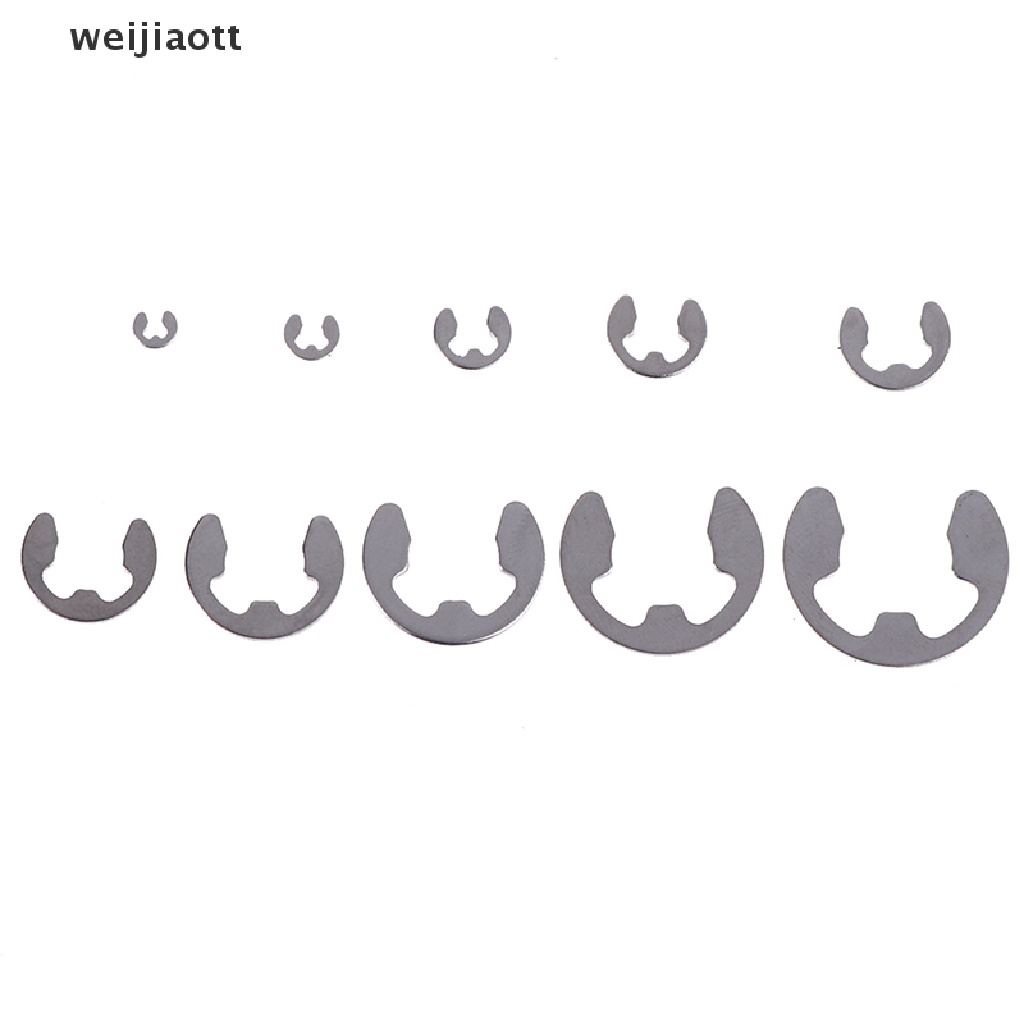 weijiaott 120Pcs/Box 304 Stainless Steel E-Clip Retaining Circlip Assortment Kit M1.5~M10 WT