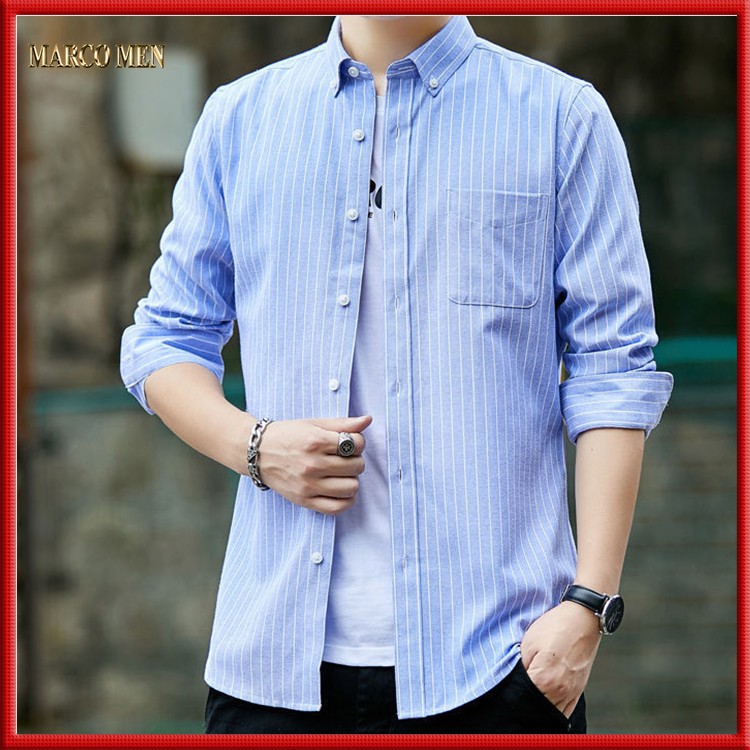 [HÀNG CAO CẤP] Áo sơ mi nam kẻ sọc dáng Regular fit phong cách hàn quốc vải oxford mát chống nhăn, thấm hút mồ hôi SM003 | BigBuy360 - bigbuy360.vn
