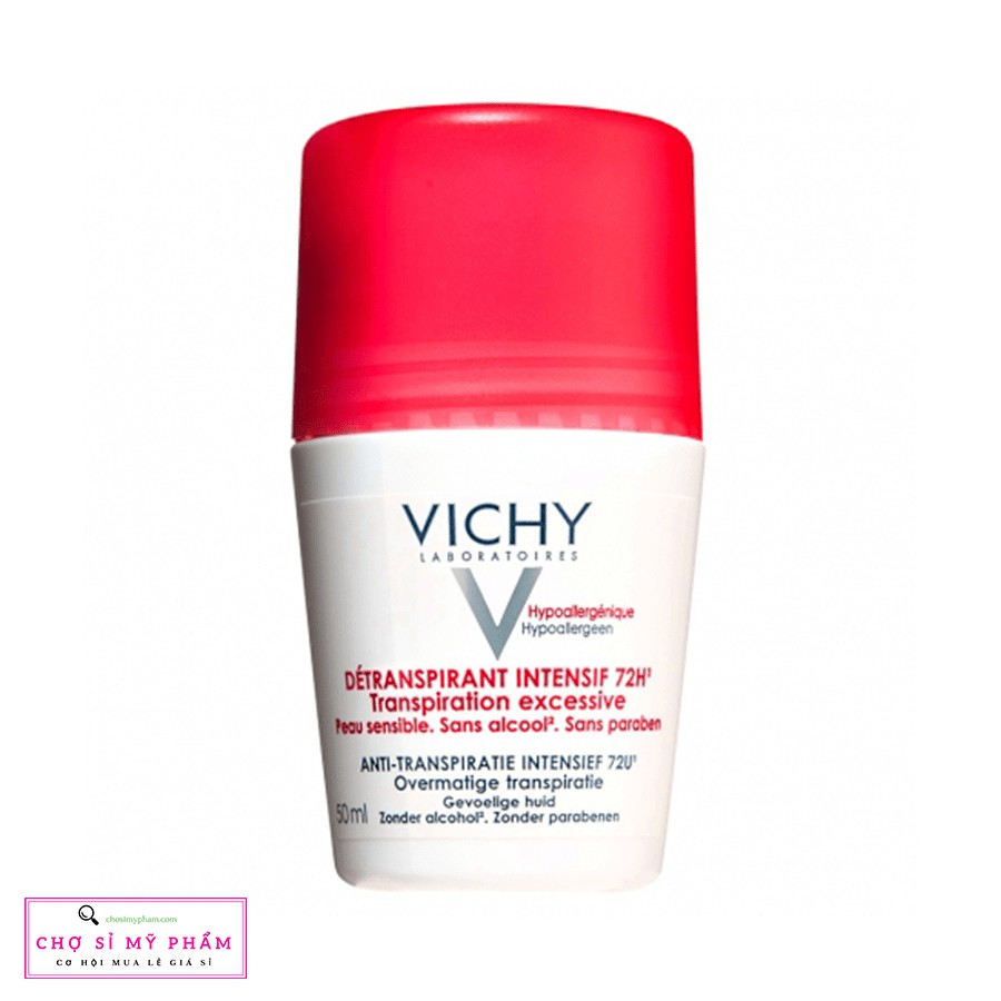 Lăn khử mùi giúp khô thoáng vùng da dưới cánh tay Vichy Deetranspirant Intensif 72H Transpiration Excessive 50ml