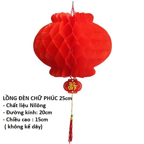 Combo 50 cái lồng đèn đỏ chữ Phúc ,đường kính 25cm/20cm/15cm/13cm trang trí Tết, Lễ Hội, Đám Cưới - Lồng Đèn chịu nước