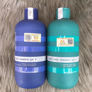 Dầu gội xả tím khử ánh sắc vàng và dầu gội xanh khử ánh sắc cam Elgon 300ml / 100ml