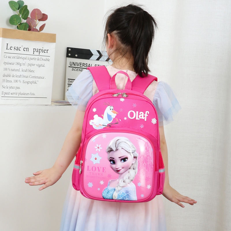 Ba Lô Đi Học Cỡ Lớn Thoáng Khí In Họa Tiết Công Chúa Elsa Thời Trang Đa Năng Cho Bé