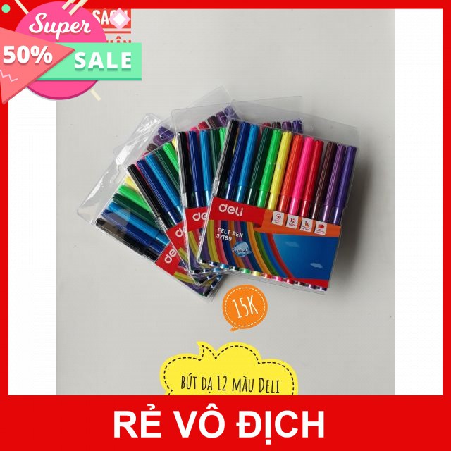 Bút dạ 12 màu Deli