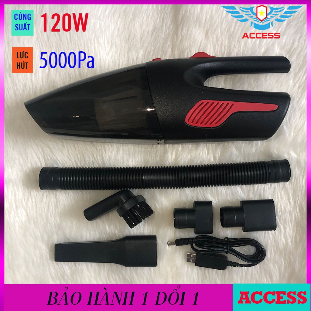 Máy Hút Bụi Cầm Tay Mini Không Dây Cao Cấp, Máy Hút Bụi Pin Công Suất 120W Dùng Cho Oto Và Gia Đình ACCESS