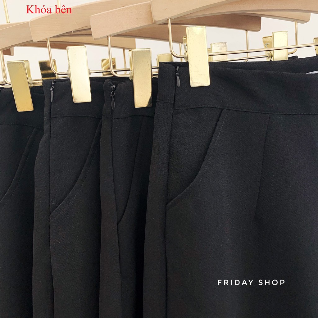 Quần culottes cạp cao dáng xuông ống rộng chất tuyết mưa không xù Friday | BigBuy360 - bigbuy360.vn