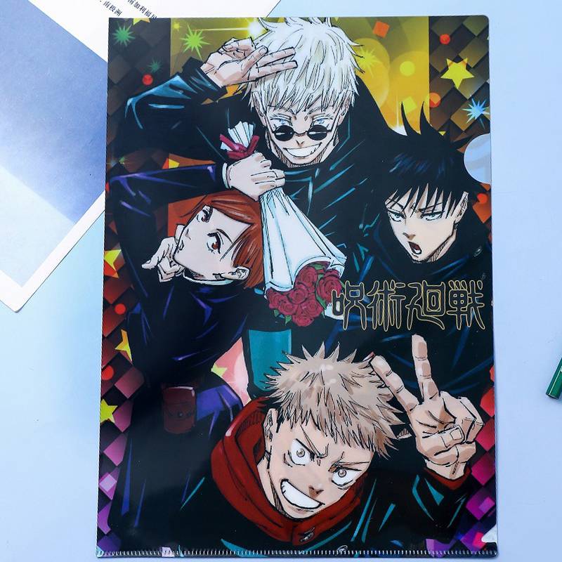 Túi Đựng Hồ Sơ Cỡ A4 Bằng Nhựa Anime Hình Jujutsu Kaisen