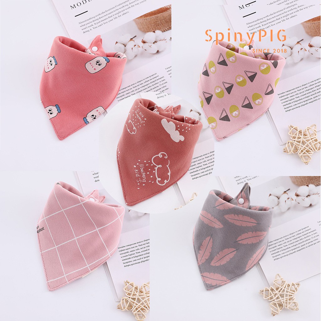 Set 5 chiếc yếm tam giác cho bé 100% cotton cực kỳ mềm mại 2 nấc cúc bấm dễ điều chỉnh nhiều màu sắc