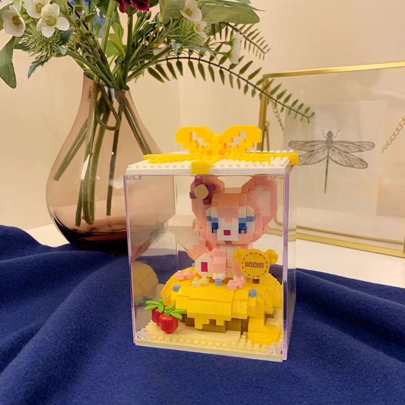 Bộ Hộp Đồ Chơi Lắp Ráp Mô Hình Disney Dễ Thương Chống Bụi Cho Bé