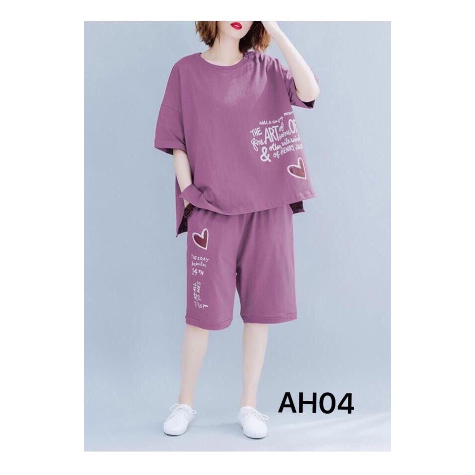 [ XẢ KHO] Đồ Bộ mặc nhà siêu cute TÍM AH04