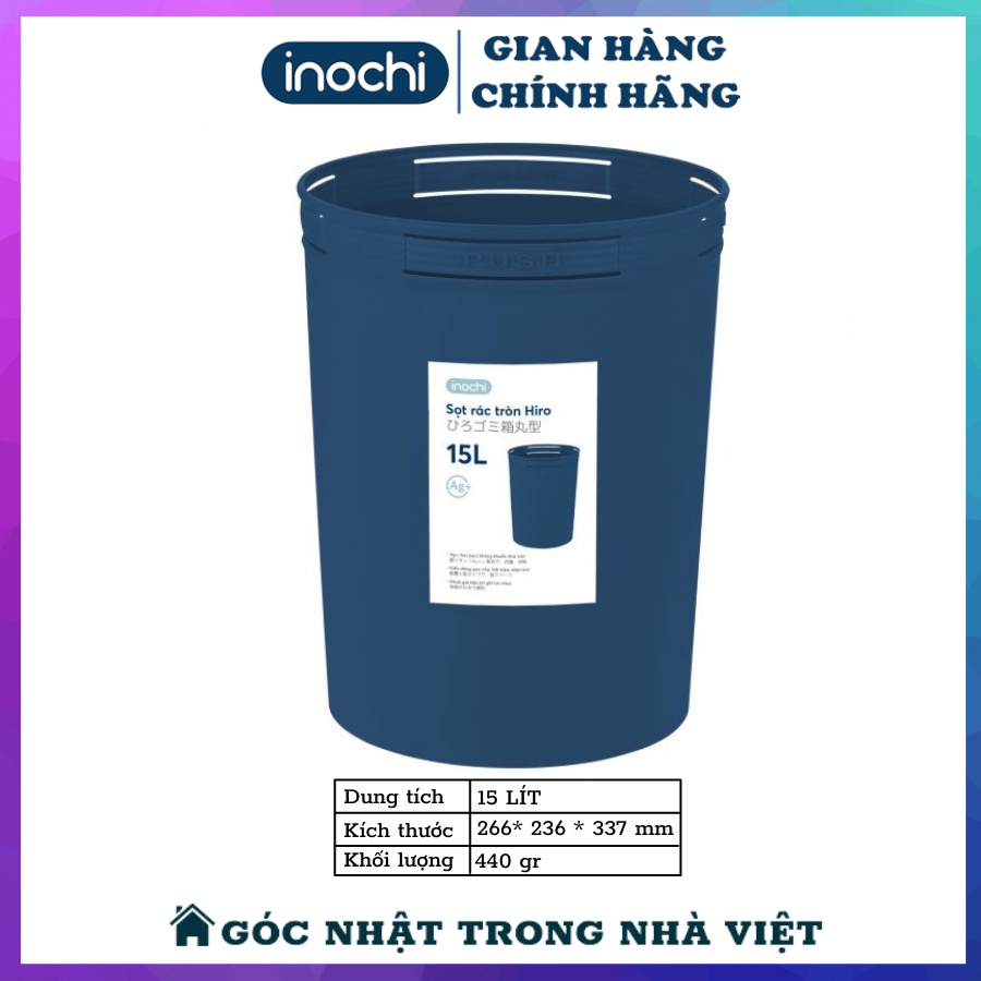 Thùng Sọt Đựng Rác Nhựa Đa Năng Để Văn Phòng, Nhà Bếp, Nhà Tăm Có Mắc Túi INOCHI Đủ Size