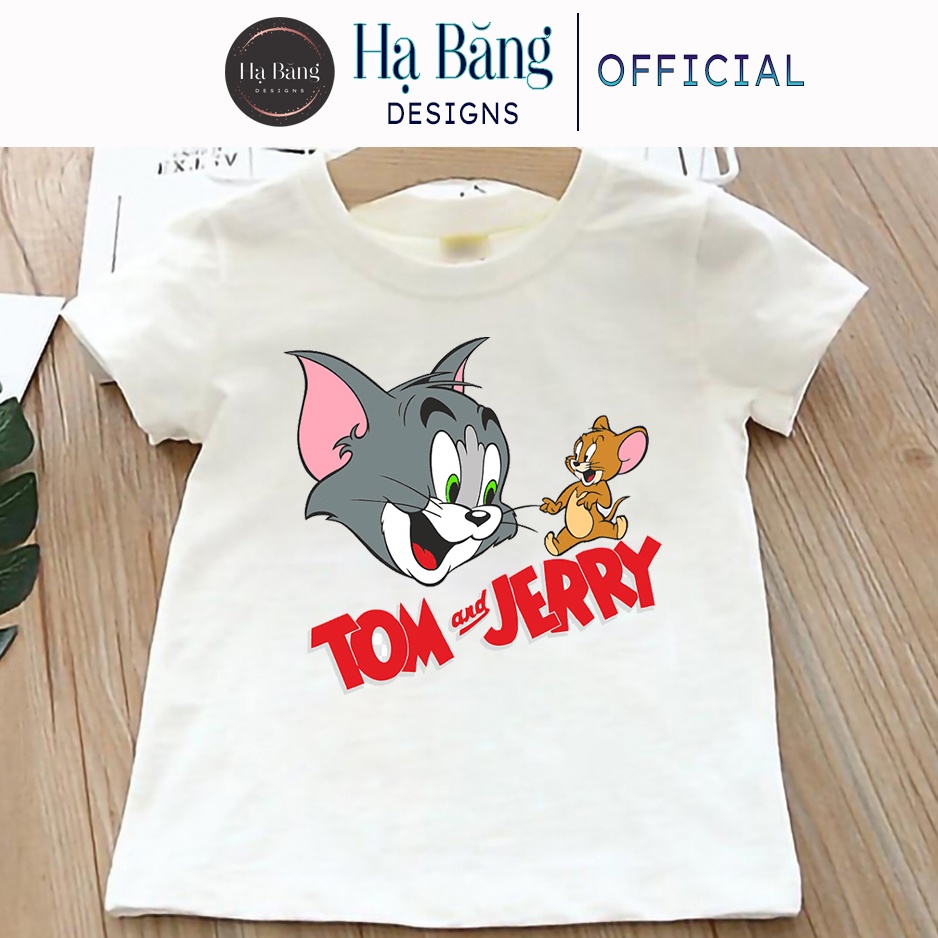 Áo thun cho bé tay ngắn vải cotton màu trắng Hạ Băng Designs - Nhân vật Hoạt hình 001