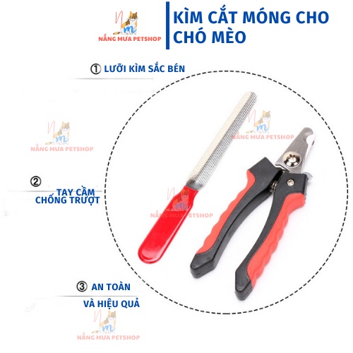 Kìm cắt móng chó mèo - Bộ kìm bấm móng kèm dũa cho chó mèo