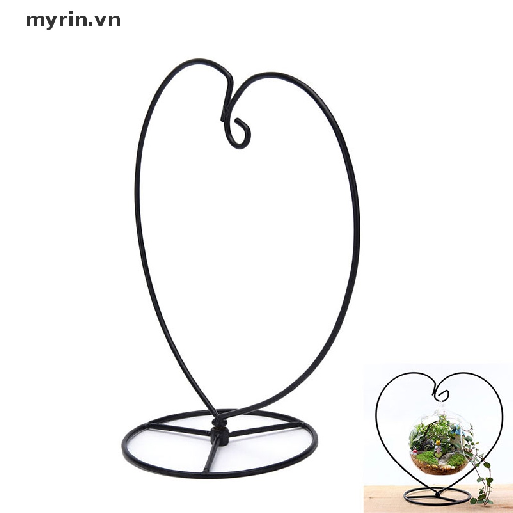 Giá Đỡ Bình Hoa / Thủy Tinh Hình Trái Tim Bằng Sắt Màu Đen