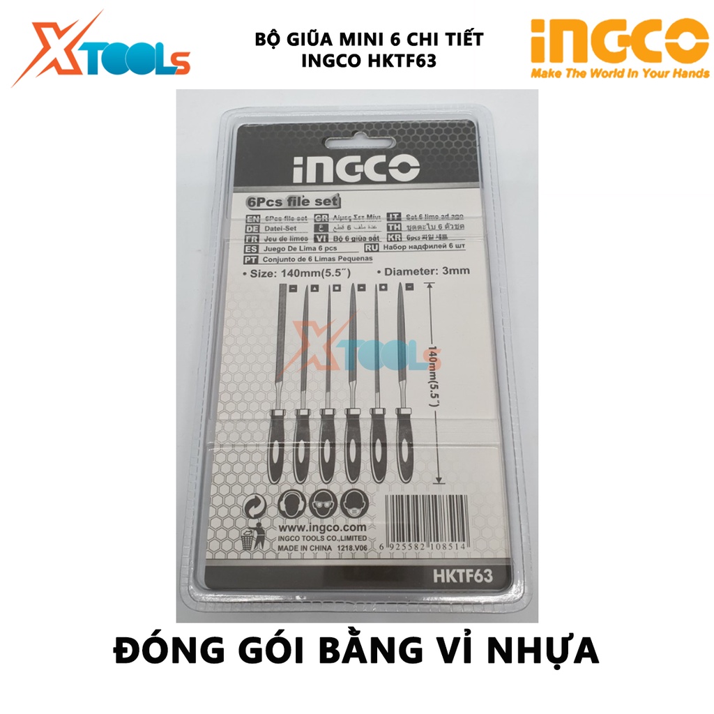 Bộ giũa mini 6 chi tiết INGCO HKTF63