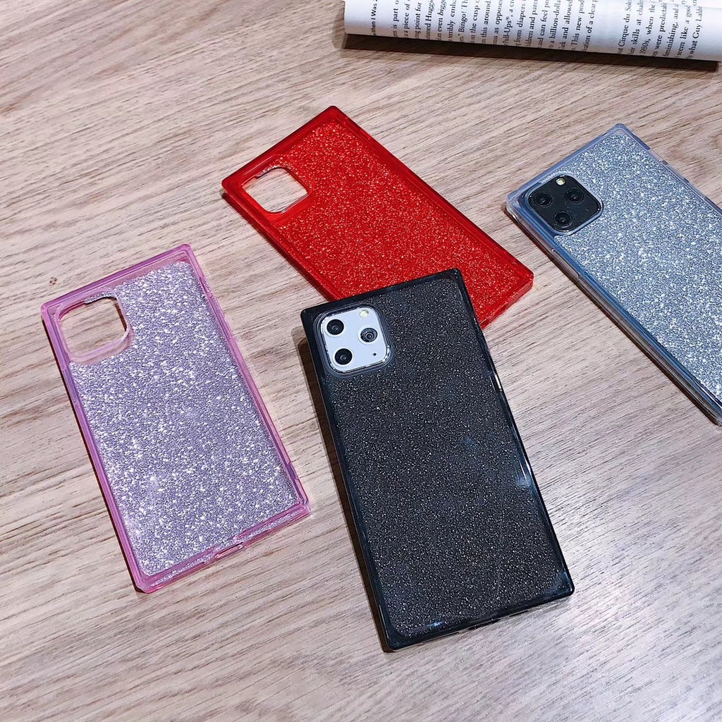 Ốp iphone kim tuyến vuông mềm dẻo huỳnh quang neon TPU 6/6s/6splus/7/7plus/8/8plus/x/xr/xs/11/12/pro/max/plus/promax