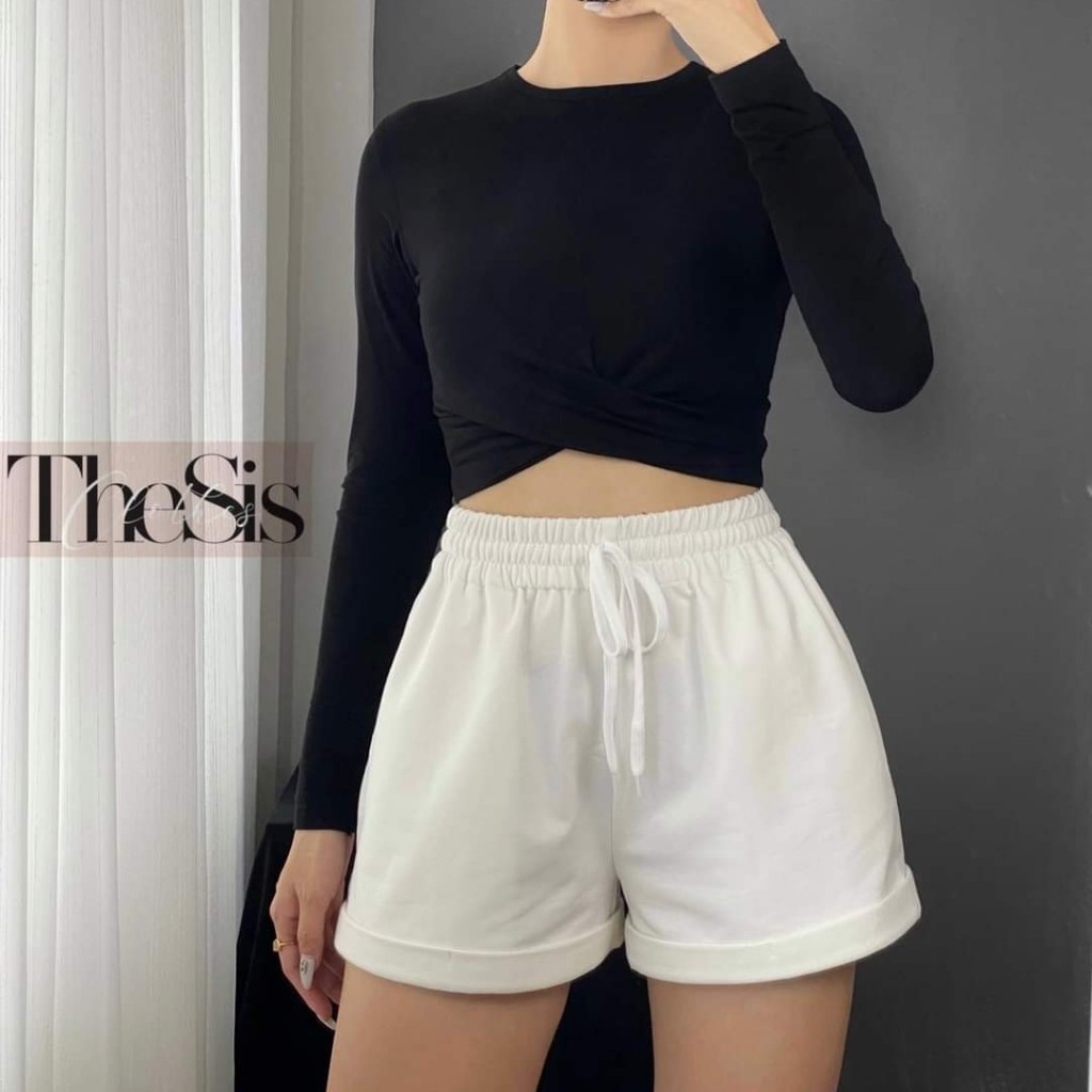 [Mã SKAMFSW175 giảm 10K đơn 50K] Áo Kiểu Croptop Tay dài BODY Chất Borip Lụa Mịn Mát, Freesize 53kg Ảnh Thật 100%