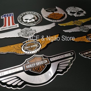 Logo Nhôm dán xe Harley Davidson