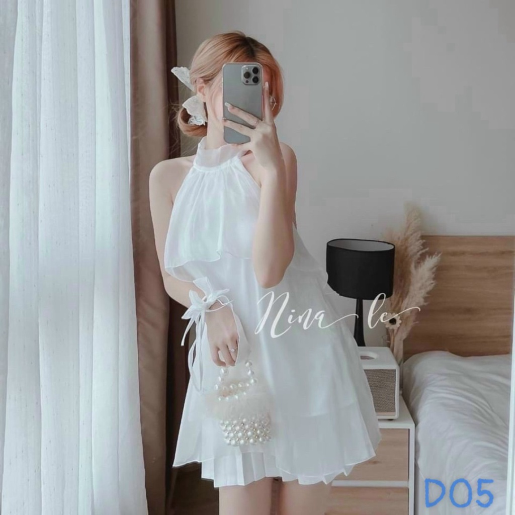 SÉT ÁO YẾM KÈM QUẦN MÀU TRẮNG TINH KHÔI CỰC XINH DX