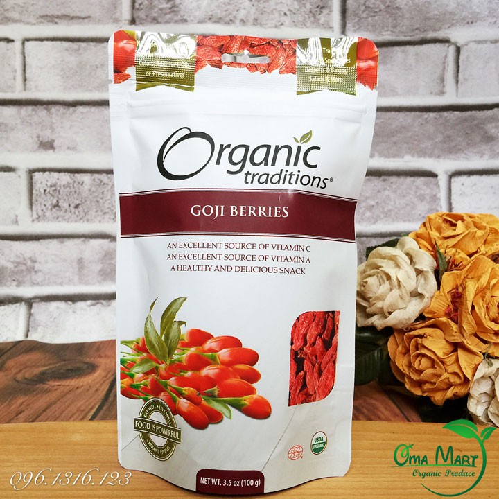 Kỷ tử hữu cơ Organic Traditions 100g