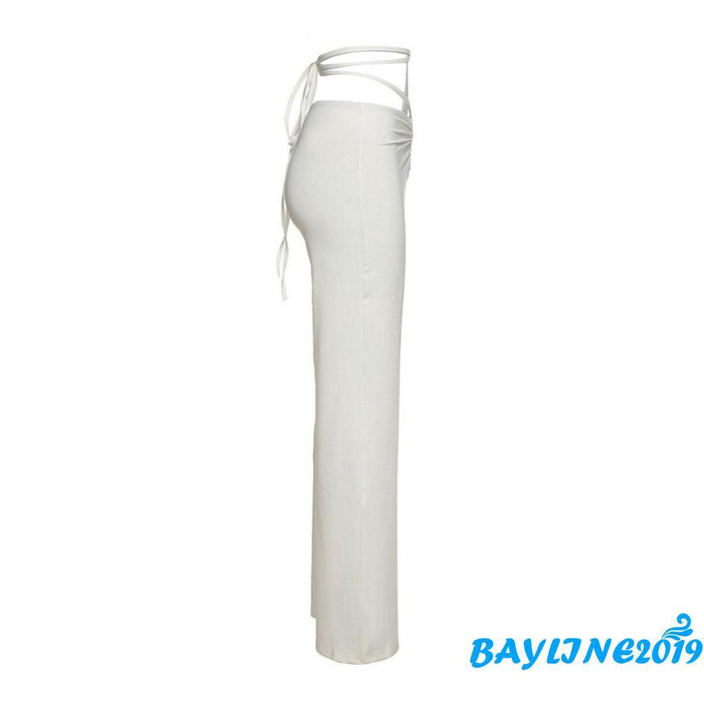 Quần dài ống loe phối dây thời trang sành điệu cho nữ